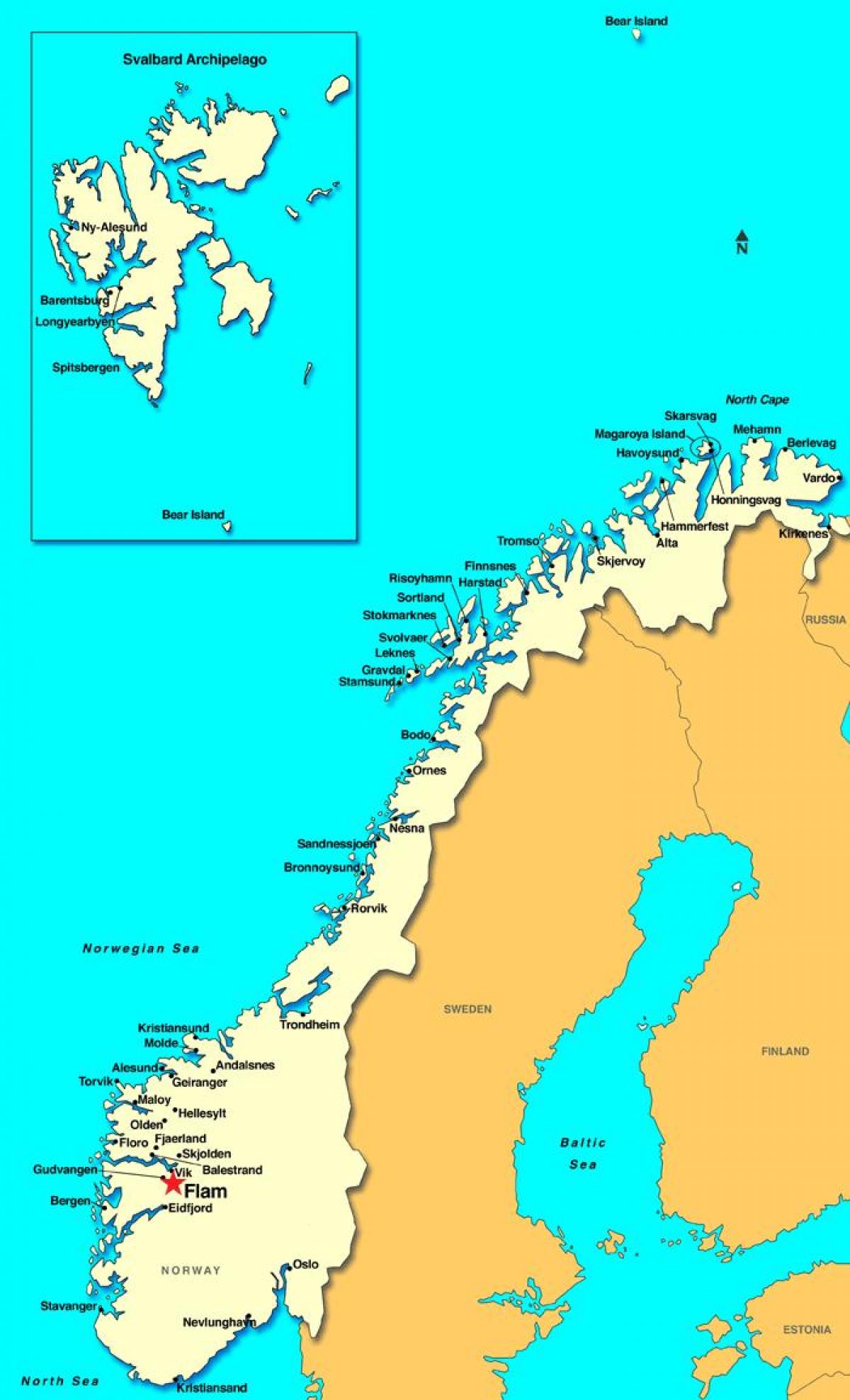 弗洛姆的挪威地图