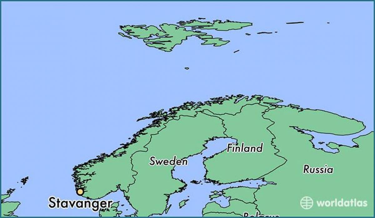 地图上挪威斯塔万格