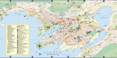 挪威卑尔根的城市地图