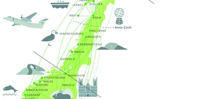 国家的旅游线路上挪威地图