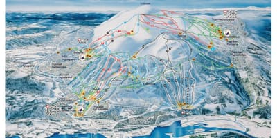 滑雪场的挪威地图