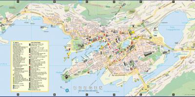 挪威卑尔根的城市地图