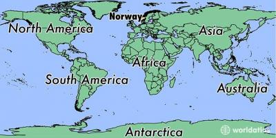 地图上挪威的位置，在世界 