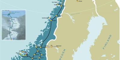 挪威铁路地图