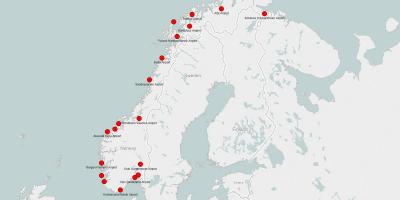 地图上挪威的机场